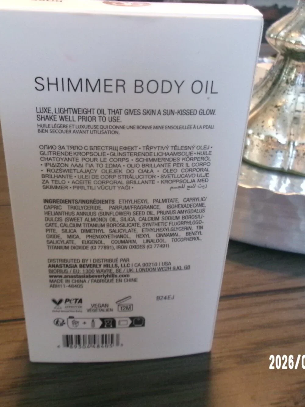 Anastasia Beverly Hills Shimmer Body Oil 1.5 oz / 45 mL # Rose Gold New in Box!